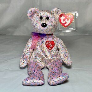 Ty Beanie Baby 2001 Signature Bear Retired P.E. Pellets MWMT 9th Gen Hang Tag